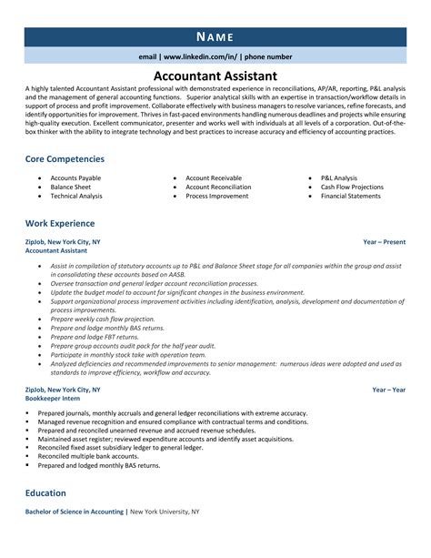 Resume format for accountant pdf
